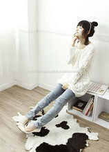 清仓2011新款韩版女装新品骷髅修身雪花复古白牛仔裤打底裤铅笔裤