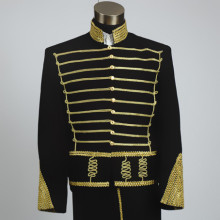 缘于真情精品男装男士西服婚礼服黑色金色绣边演出服3090