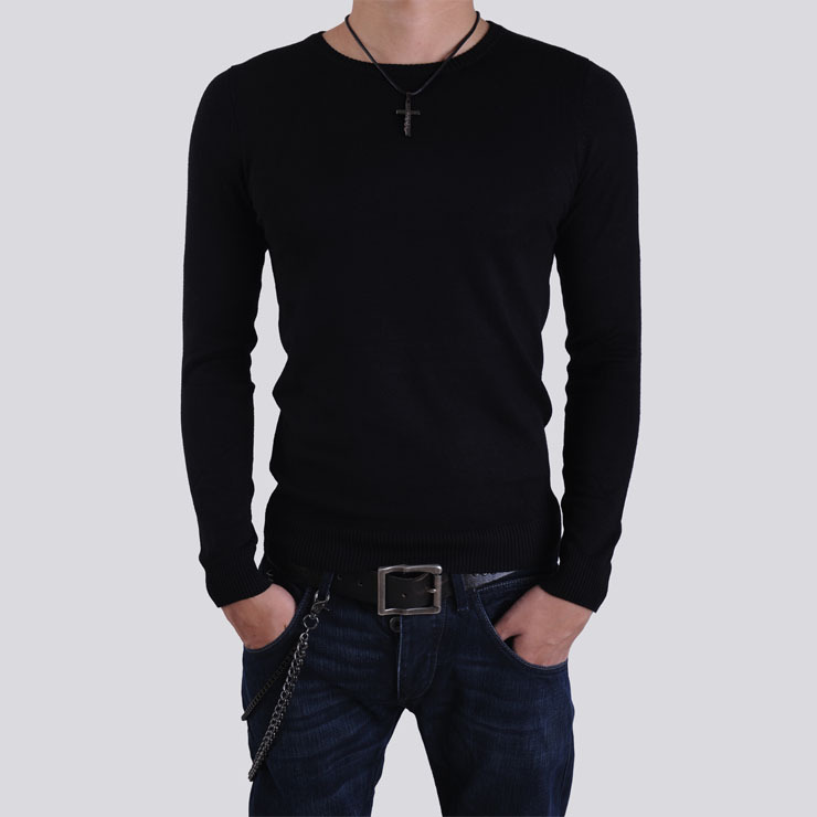 新品男装V领纯棉毛衣...