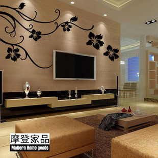 花藤客厅电视背景墙贴M140 宜家居硬装设计装修装饰自粘贴花 | 名品打折网|名品导购网,特卖天下!