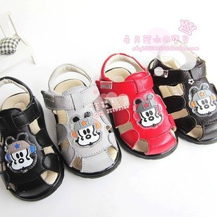  新款巴布豆正品爆款宝宝牛皮学步鞋 儿童男童女童凉鞋 童鞋
