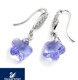施华洛世奇耳环-晶心小梅花B（紫） 奥地利进口水晶