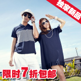 新品 夏季情侣装夏装女裙韩版2012新款韩国情侣装T恤男女短袖 c16
