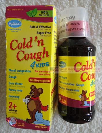 [天然顺势]美国代购Hyland's缓解儿童感冒咳嗽