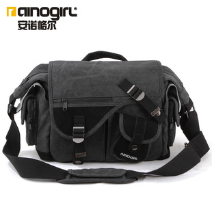  安诺格尔斜跨摄影包 单肩相机包单反/单肩包帆布数码相机包A1053