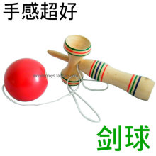 红色剑球 大号技巧球 木制成人玩具 民间运动 Kendama 啃大妈
