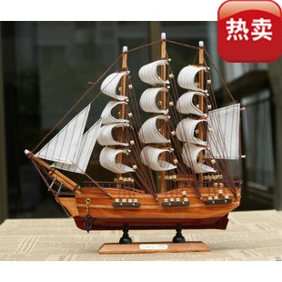时尚航海船模 商务礼品 地中海家居摆设 木制手工帆船模型53312