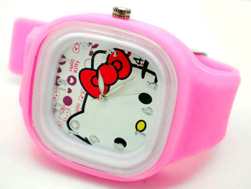 hello Kitty手表 凯蒂猫手表 方形果冻 多彩糖果表 手表 果冻表
