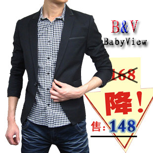 BabyView 正品男士 韩版修身休闲西装 西服外套男 小西服小西装