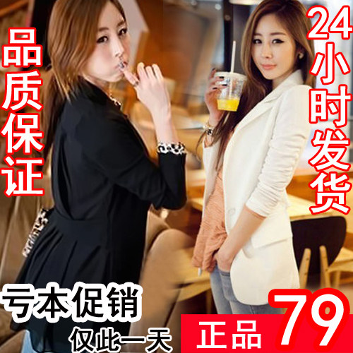 秋装新品女式西服修身休闲西装雪纺拼接配腰带大码小西装外套女