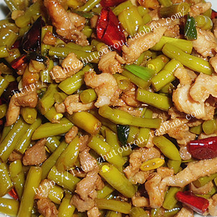  南京六合农村土菜 自家腌制酸豇豆炒肉丁 下面吃稀饭开胃 私房菜