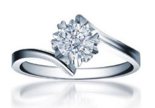 喜钻 现货特价18K白金雪花款 32分钻石结婚女戒钻戒婚戒 R0014-2