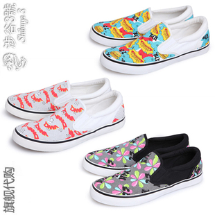 Vancl where  customer Eslite sneakers low Pop art fashion canvas shoes (men and women) 3-color