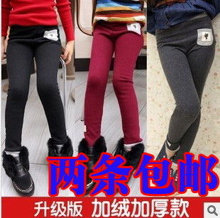  童装女童打底裤春秋款加绒加厚韩国中大儿童小脚裤保暖靴裤春秋款