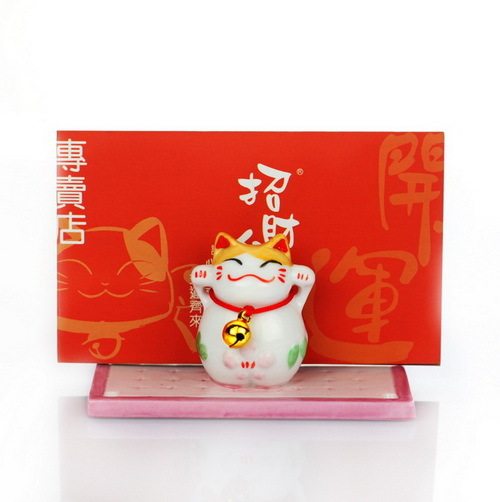 正版 道乐堂招财猫 名片夹 粉色 桌面摆件/小摆设/礼物