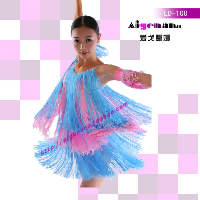 愛戈娜娜兒童拉丁舞流裙蘇裙少兒拉丁舞演出服LD-100在類目 運動/瑜伽/健身/球迷用品, 舞蹈/健美操/體操, 拉丁舞, 拉丁舞演出服中 - 來自Buy2taobao.com提供專業的淘寶代購服務