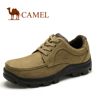  camel骆驼 牛皮 男鞋 系带 休闲鞋 板鞋 男士休闲鞋徒步鞋