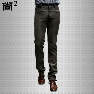  尚二次方冬季男装新品男士修身水洗长裤男韩版时尚英伦休闲男裤子
