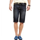 OLOMO2012夏装新品 男装欧美经典棉简洁猫须磨白百搭牛仔中裤 潮