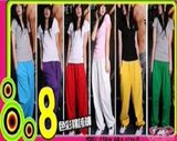 【】④T2402韩版新款最爱潮流多彩男女縮口棉運動褲
