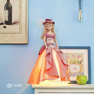 [Classic Lolita Princess]Lolita cute fabric lamp bedside lamps home decoration decoration