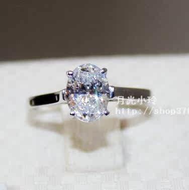 TIFFANY��ָ 18K�׽���Ƕ������������ʯ �쵰4צ1.5�������