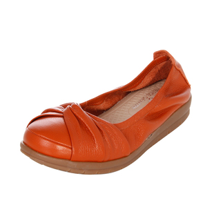  皮尔世绅春季新款蝴蝶结平底鞋牛筋底韩版平跟鞋真皮单鞋女鞋