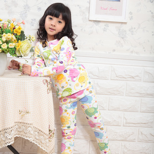  新款秋冬男女童装儿童保暖内衣套装 加绒加厚 宝宝纯棉小孩子睡衣