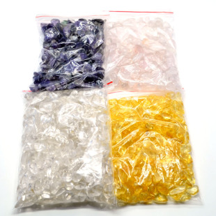  多维晶饰 天然水晶碎石 白水晶 紫水晶 粉晶 黄水晶 消磁石 散珠