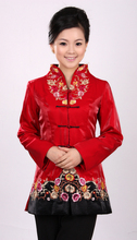 2011新款秋装冬装中式女士唐装长袖上衣棉袄妈妈装棉衣2256-2红