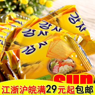  新品 韩国进口零食品 薯工坊薄脆饼干360g 36包 泡菜味 独立包装