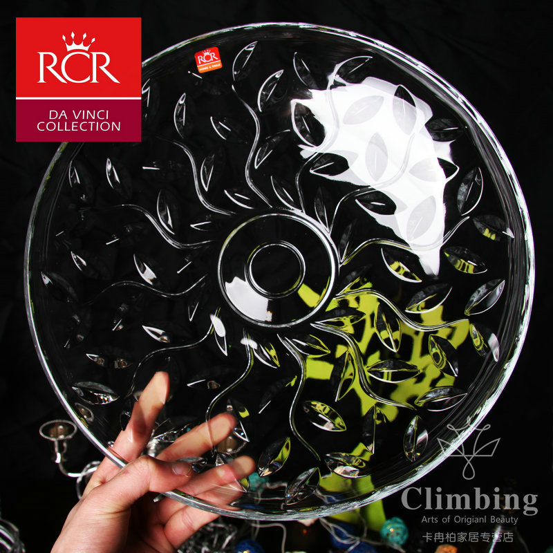 Italy RCR Imported crystal Glass a living room Fruit plate Large disc Candy dish Flat plate Fruit bucket Hamperin the Tableware , Tableware , Fruit bowl/Fruit plate/Hamper category - from Buy2taobao.com to provide professional Taobao agent buy service