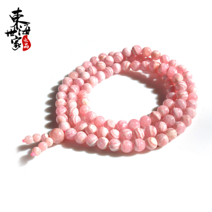 东海世家 天然红纹石手链正品108颗佛珠手串爱情石水晶饰品女特价