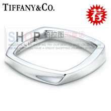 Tiffany 925 anillos de plata joyas estrechas cajas de regalo cuadrados
