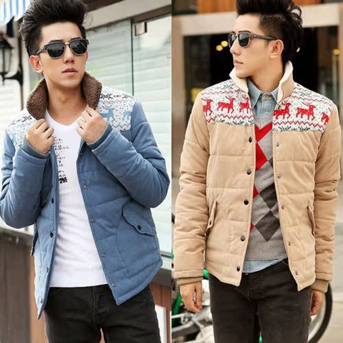 内胆小鹿棉衣男休闲外套棉袄...