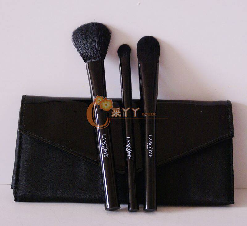 美国正品Lancome/兰蔻黑色套装刷 3件<span class=H>刷子</span>配刷包