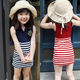 特价2012夏装韩版新款 条纹海军风女童装宝宝无袖连衣裙519_G52