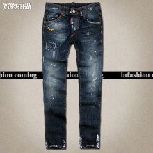dsquared2 2012街头机车视觉冲击回头率100%超级走秀修身男牛仔裤