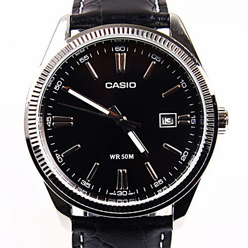正品casio卡西欧手表 简洁成熟气质皮带男表MTP-1302L-1A