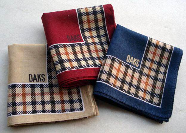 钻石信誉 DAKS 高档品牌全棉/纯棉手帕/手绢