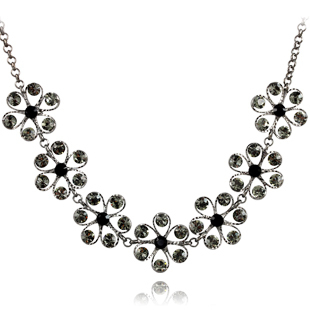  情人节礼物 银得利饰品 欧美复古华尔兹锁骨链韩国水晶项链女颈链