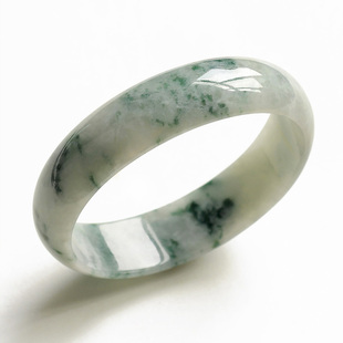  特泊儿 天然翡翠贵妃镯手镯浅绿飘花a货玉镯子冰糯种玉手镯带证书