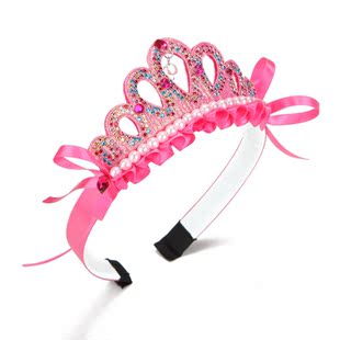  pinkme韩版儿童皇冠头箍儿童亚克力有齿发箍镶钻发饰头饰品礼盒装