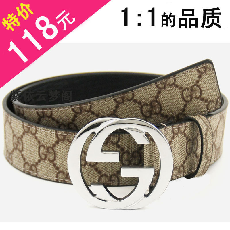 gucci韩版牛皮真皮休闲男士女士皮带 古奇时尚古驰潮流腰带双G