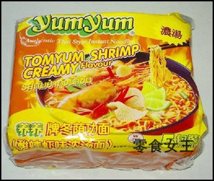  泰国YUMYUM养养牌 冬荫功/冬阴功方便面 酸辣虾味浓汤5包入 1X6箱