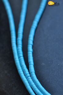  流光家 纯天然美国绿松石 4*2mm瓷松隔片/扣片/散珠 GIA/AGTA鉴