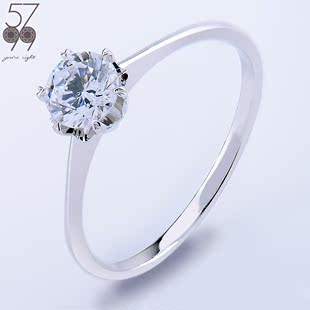  5799百年经典钻戒18K白金钻石戒指结婚钻戒指 裸钻定制专柜正品