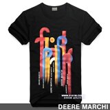 【5折】DEERE MARCHI莱卡时尚炫彩亮丽男士短袖T恤DM115黑