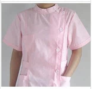 夏装 粉色护士服 半袖护士服 圆领 长款（另有白大褂，护士帽)