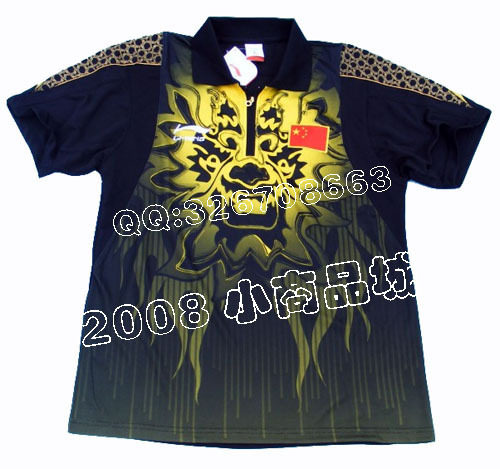 换季清仓促销 李宁龙头乒乓球比赛服带国旗乒乓球服黑色可批发